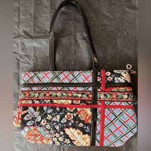 Vera Bradley Zippidy Shoulder Tote Bag in Versailles Pattern Like New Condition